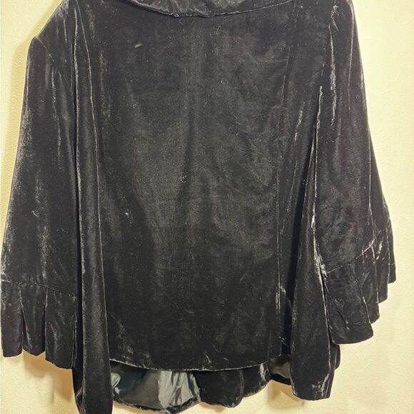 Lane Bryant Black Velvet 3/4 sleeve Portrait shawl collar Jacket Sz 28 - Picture 5 of 11